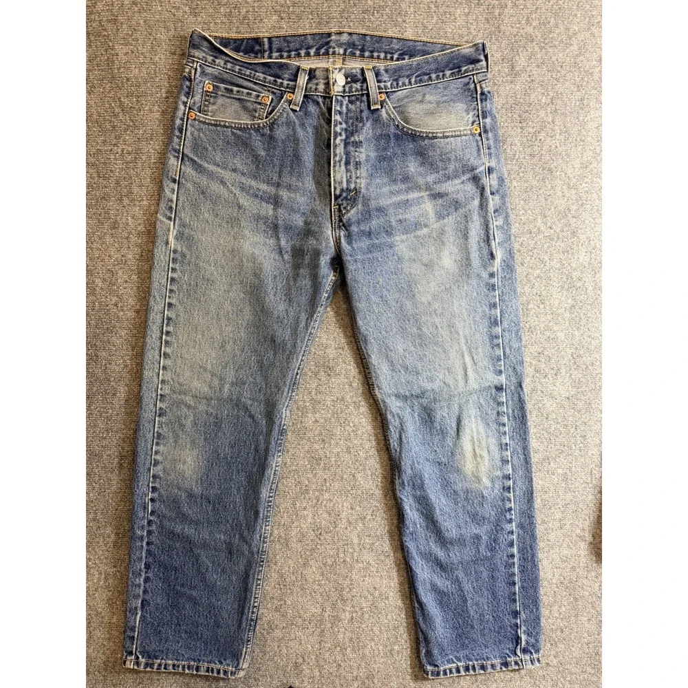 Levis 505 Jeans Mens 34x29‎ Regular Fit Straight Leg Blue Denim Pants